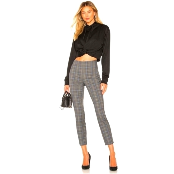 Rag&Bone Simone slim ankle pant grey plaid 10 - Picture 1 of 8